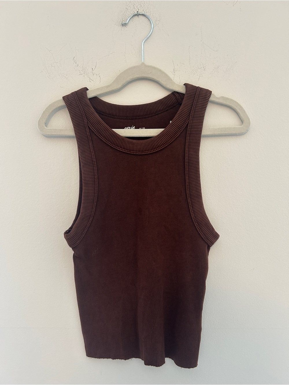 aerie Chocolate Ribbed Tank Top
